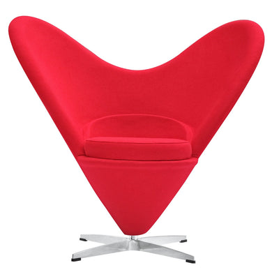 Fine Mod Imports Heart Chair, Red