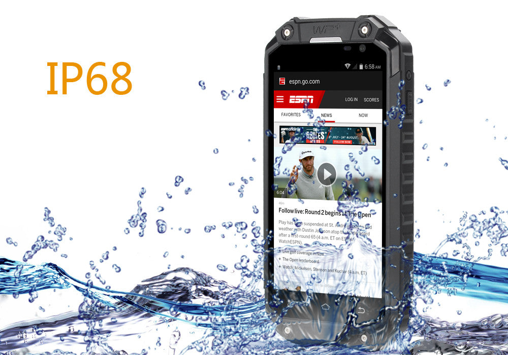 IP68 Android Smartphone 'Warrior Phone+'- 1.7GHz CPU, 2GB RAM, 4.7 Inch 720p Screen, GPS, NFC, Walkie Talkie (Black)