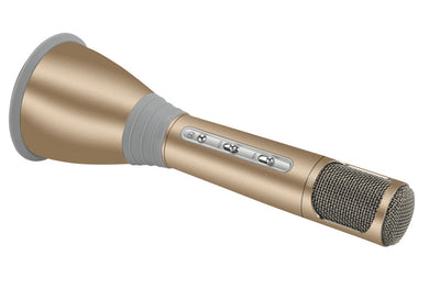 TUXUN K068 Karaoke Microphone + Speaker - Bluetooth 3.0, KTV Karaoke Effects, Recording Cable, 1000mAh Battery (Gold)
