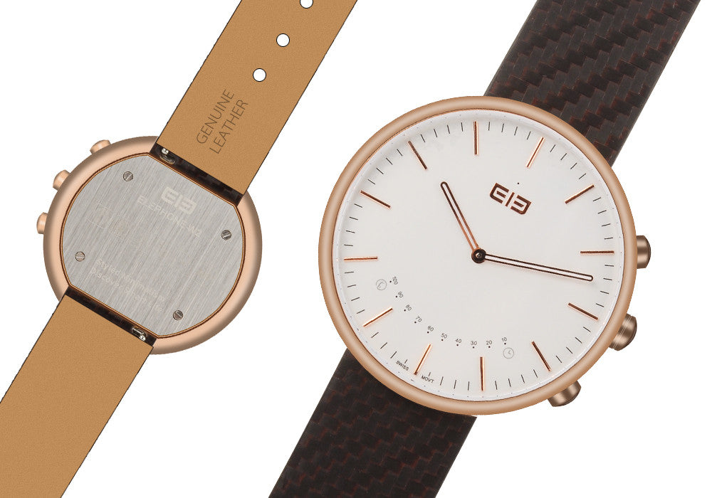 Elephone W2 Smart Watch – Bluetooth 4.0, Free Android App, 30ATM Water Resistant, Sports, Sleep + Sedentary Monitors (Golden)