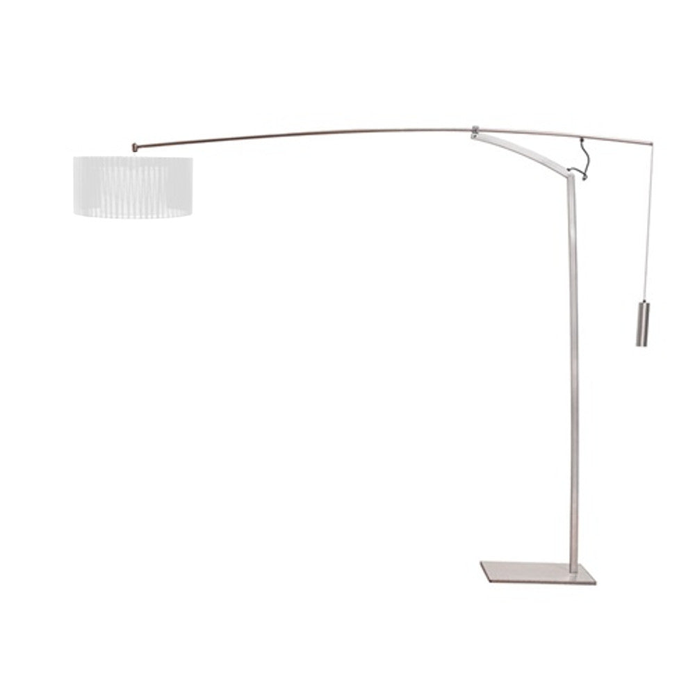 Fine Mod Imports Ell Floor Lamp, Silver