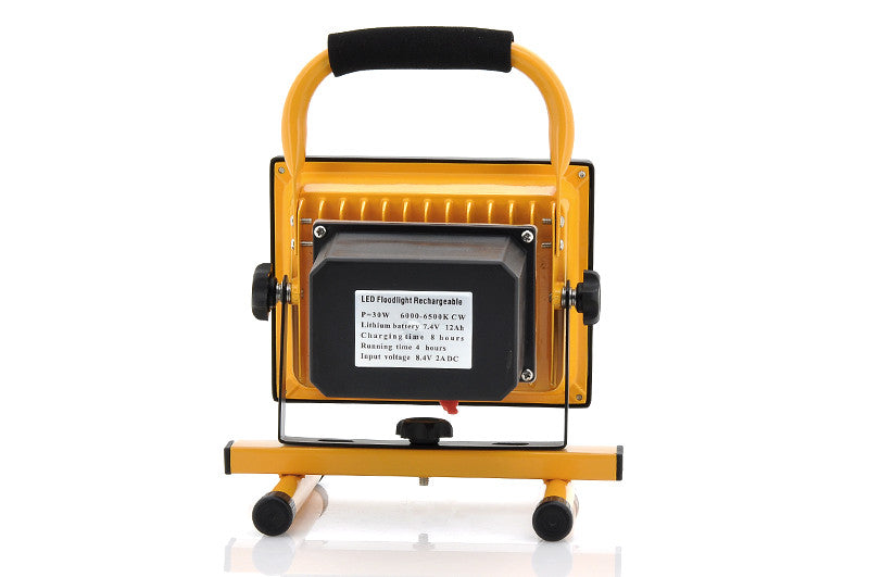 Portable Outdoor Flood Light + Camping Light - 30W, 2550 Lumens, Rotates 360 Degrees, IP65 Waterproof, Built-in 8800mAh Battery