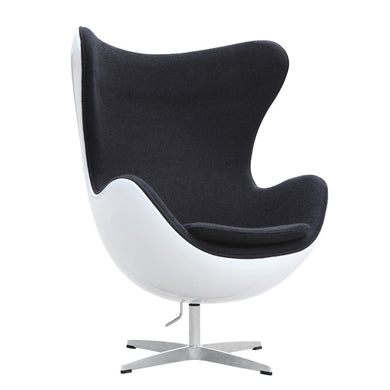 Fine Mod Imports Fiesta Fiberglass Chair In Wool, Black