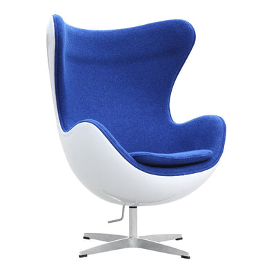 Fine Mod Imports Fiesta Fiberglass Chair In Wool, Blue