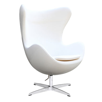 Fine Mod Imports Fiesta Fiberglass Chair In Wool, White