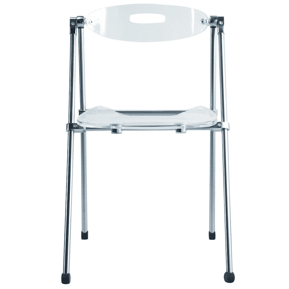 Fine Mod Imports Acrylic Folding Chair, Smok