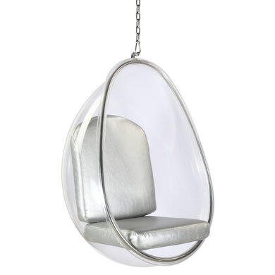 Fine Mod Imports Balloon Hanging Chair, Silver