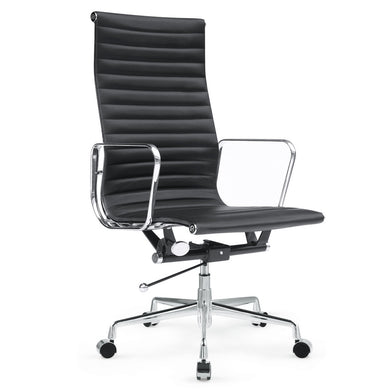 Fine Mod Imports Togo High Back Leather Office Chair, Black