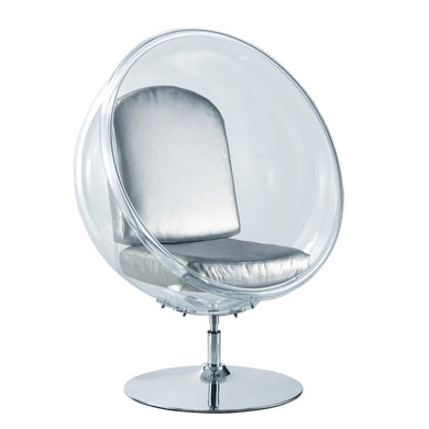 Fine Mod Imports Ball Acrylic Chair, Silver