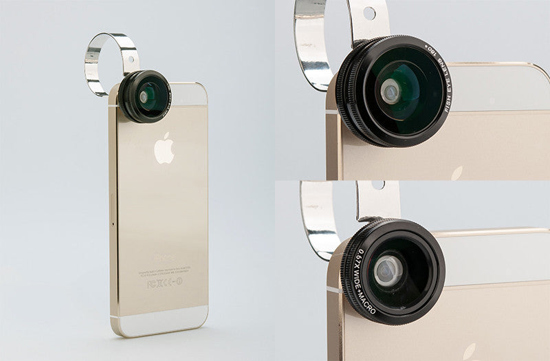 3 In 1 Camera Lens Kit - 180 Degree Fisheye Lens, 0.67x Wide Angle Lens, Macro Lens For Mobile Phones