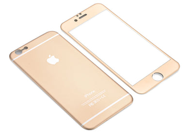 iPhone 6, 4.7 Inch Protective Cover - Tempered Glass Front, 9H Rating, Titanium Alloy Back, Scratch-proof, Shatterproof (Gold)