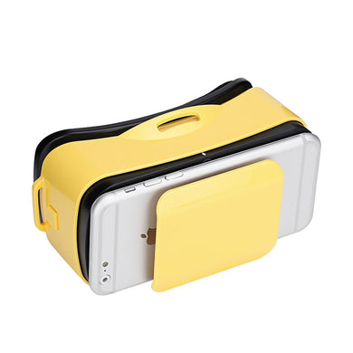 Stylish VR 3D Glasses - Lightweight, Adjustable Focal Depth, Pupillary Distance, T-Shaped Head Strap (Yellow)