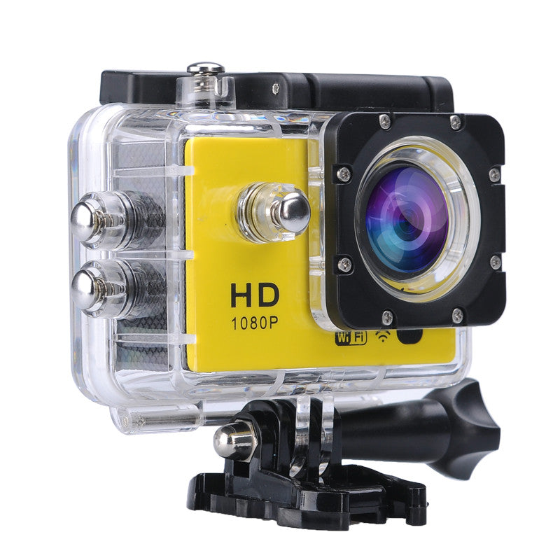 Q3 Full HD 1080P Action Camera - 170 Degree View, 12MP, 2 Inch Screen, Remote Control, Wi-Fi, Free iOS + Android App (Yellow)