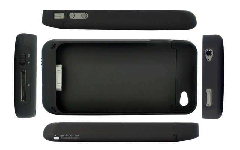 Slim Battery Case for iPhone 4 / 4S - 1500mAh (Black)
