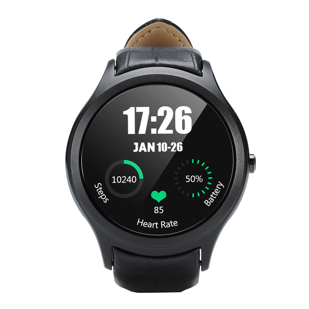 NO.1 D5 Android Smart Watch - Wi-Fi, 3G SIM, BT4.0, Google Play, GPS, Heart Rate, Pedometer, Barometer (Black)