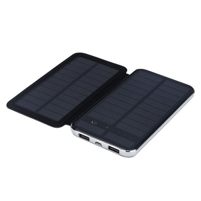 RIPA Monocrystalline Solar Power Charger - 10000mAh, 2 USB Output, 5V 3W Solar Panel, Touch Buttons