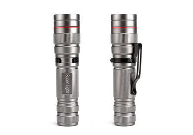 Three CREE T5 LED Flashlights - Up To 300 Lumen, Pen Clip, Adjustable Focus, 3 Modes, Anodized Finish