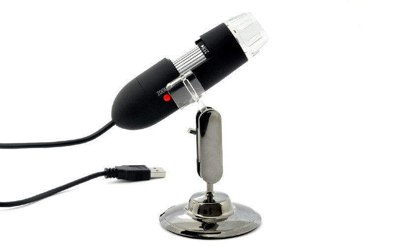 USB Digital Microscope - 200x Zoom, 640x480 Resolution, 8 LEDs