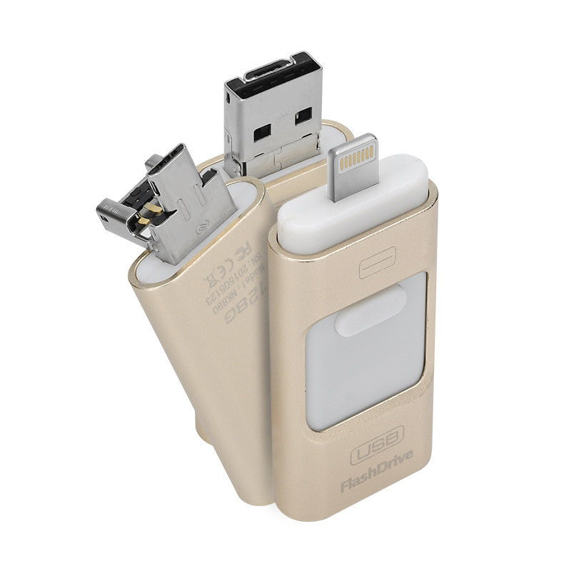 128GB Multi-functional USB FlashDrive - High Speed USB 2.0, Triple iOS, Android, Windows Interface