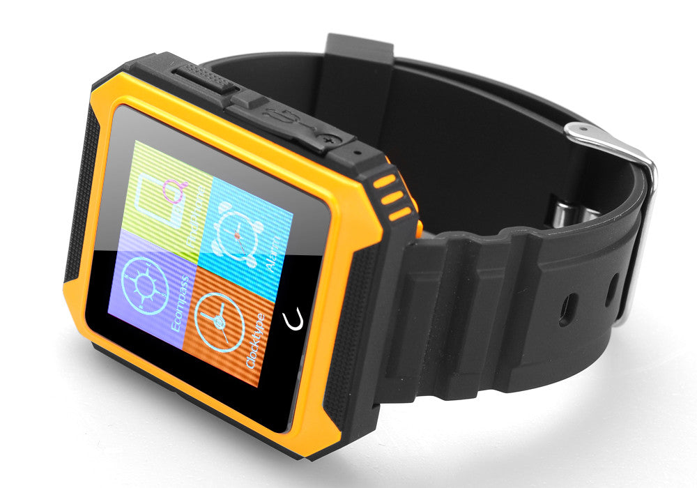Uterra Bluetooth Smartwatch - IP68 Waterproof, Phone Book Sync, Phone Call, SMS, Sleep Monitor, Pedometer (Orange)