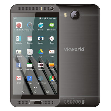 VKworld VK800X Android Smartphone - Android 5.1, Quad Core CPU, 5 Inch Display, Smart Wake, Dual SIM, 2200mAh Battery (Grey)