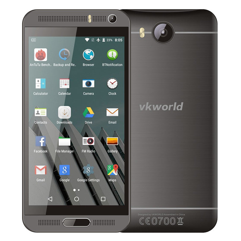 VKworld VK800X Android Smartphone - Android 5.1, Quad Core CPU, 5 Inch Display, Smart Wake, Dual SIM, 2200mAh Battery (Grey)