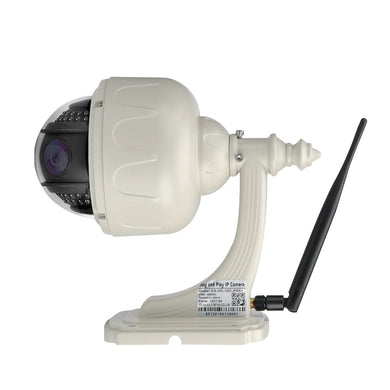 Wireless Waterproof PTZ Camera - 720P, Wi-Fi, Android +iOS Apps, Night Vision, Motion Detection, 4 x Zoom, Two-Way Audio