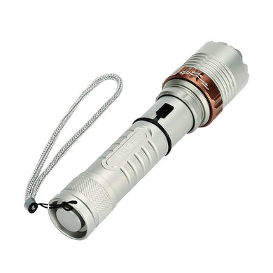 LED Rechargeable Flashlight Torch - With Hammer Feature, CREE XML T6, 1200 Lumens, 5 Modes, High Quality 6061T Aluminum Alloy