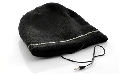 Beanie Hat with Built-in Headphones (Black)