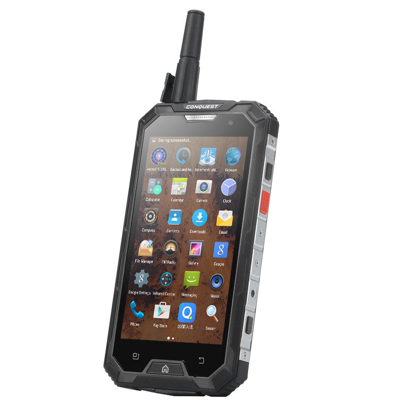 Conquest S8 Pro Rugged Smartphone - 5 Inch Screen, IP68, 4G, GPS, Compass, GPS, IR, Walkie Talkie, 13MP Camera (Black)