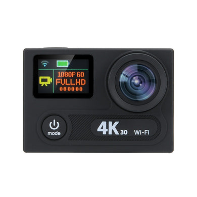4K Ultra HD Action Camera - 12MP Sony Sensor, Wi-Fi, 170 Degree Angle, Remote, Dual Display, IP68 (Black)