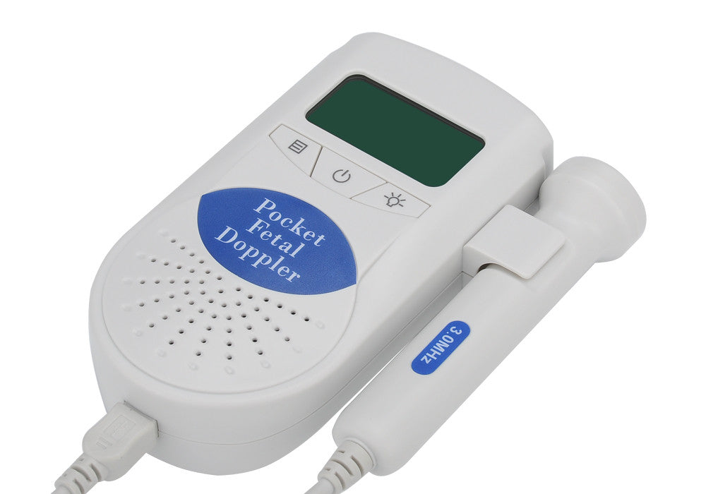 Ultrasound Fetal Heartbeat Monitor - FDA Approved, LCD Screen, Speaker, Headphone Jack, Pocket Sized