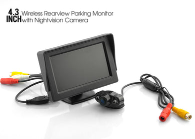 4.3 Inch Wireless Rearview Parking Monitor - Weatherproof Nightvision Camera