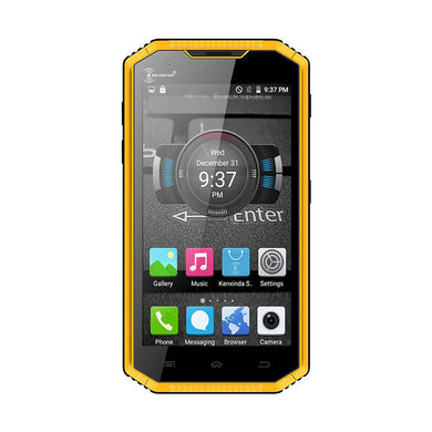 KEN XIN DA PROOFINGS W7 Rugged Smartphone - Android 5.1, 4G, 5 Inch 720P Screen, Quad Core CPU, Dual SIM, IP68 (Yellow)