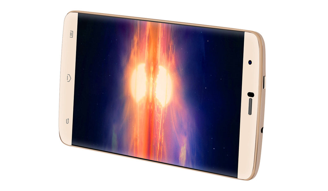 VK World T6 Smartphone - 6 Inch Screen, 4G, Dual SIM, Android 5.1, Smart Wake, Gesture Sensing, 2GB RAM + 16GB Memory (Gold)