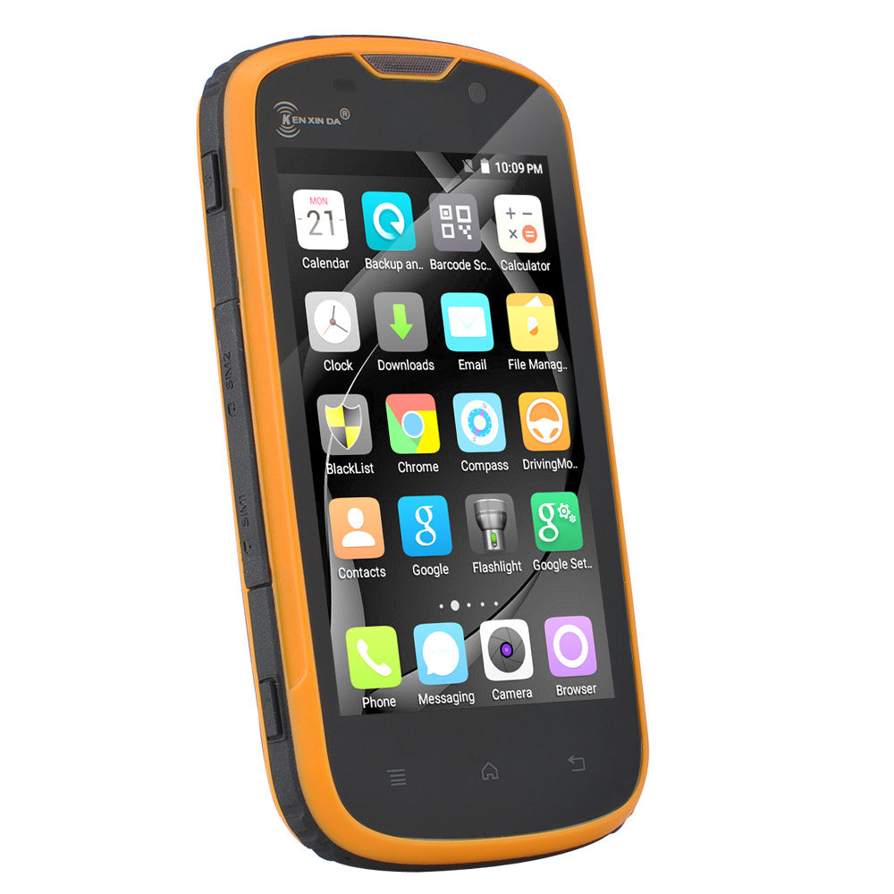 Ken Xin Da Rugged Smartphone - IP68, Shock Proof, 4 Inch Touch Screen, Android 5.1, 4G, Dual SIM (Yellow)