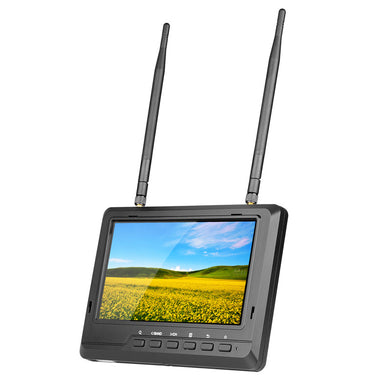 7 Inch FPV Monitor - 1024x600 IPS Screen, 16:9 Aspect Ratio, 600cd/m2 Brightness, 800:1 Contrast Ratio, 32 Channels