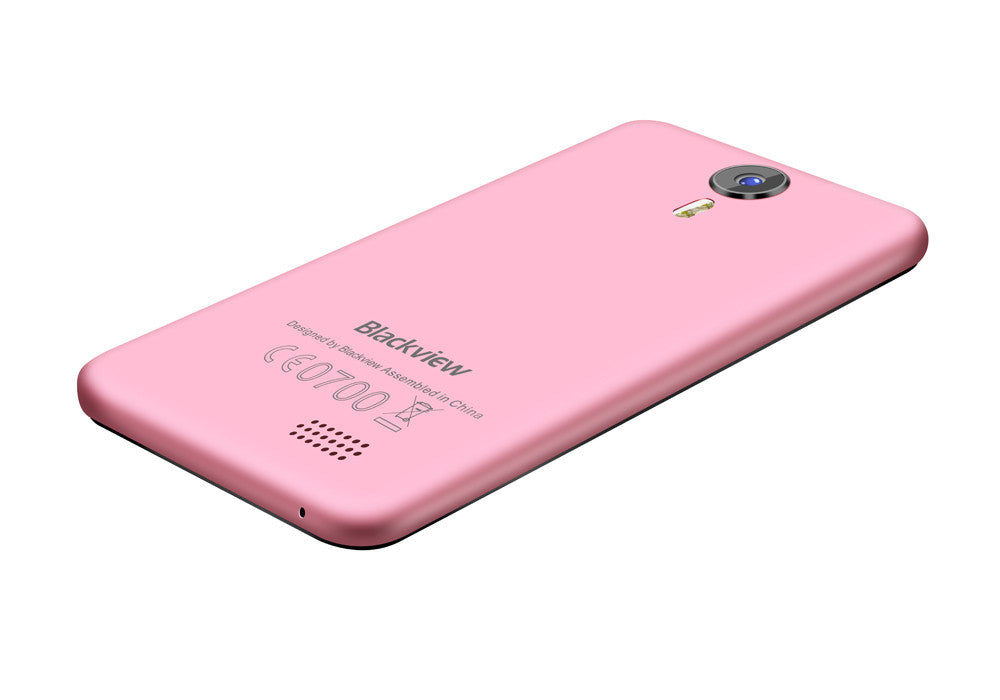 Blackview BV2000 4G Smartphone - Quad Core CPU, Dual SIM, 720p 5 Inch Display, Android 5.1, Gesture Sensing, Smart Wake (Pink)