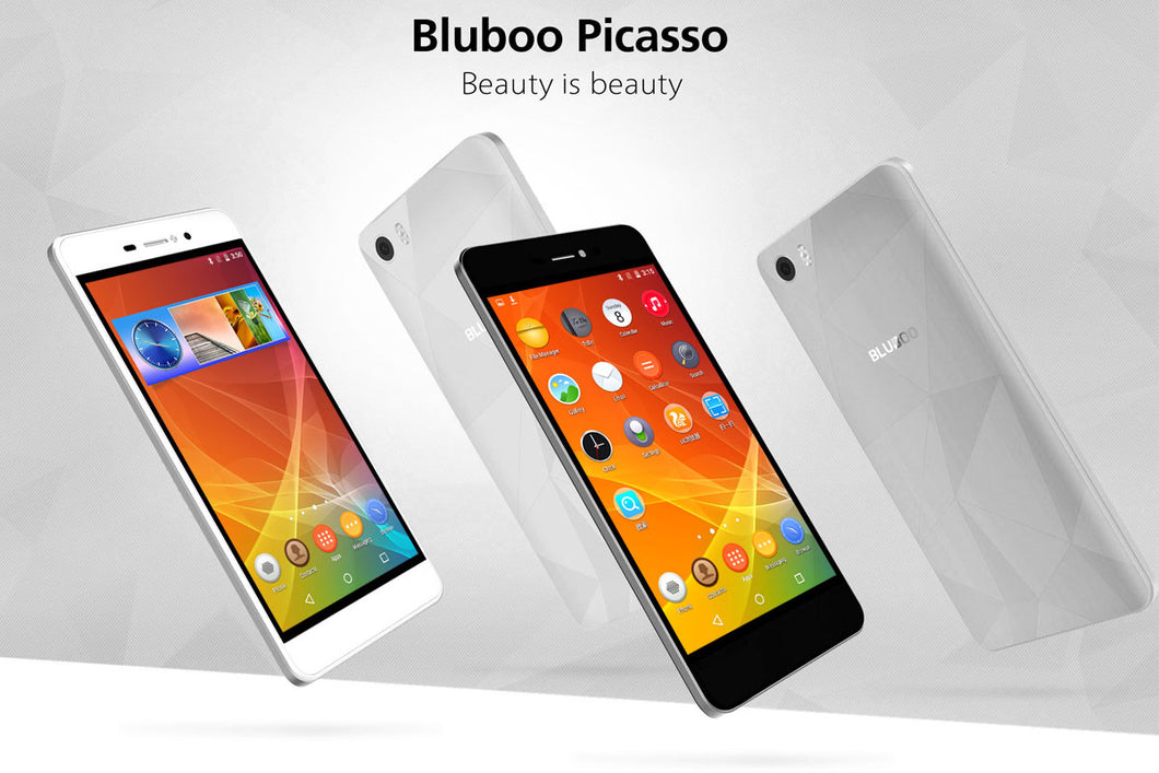 BLUBOO Picasso Smartphone - 5 Inch 1920x720 Screen, Android 5.1, Dual SIM, 3G, Gesture Sensing, LED Flashlight (White)