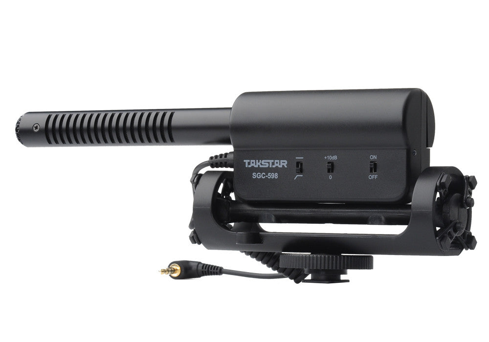 TAKSTAR SGC-598 Interview Microphone for Nikon/Canon Camera/DV Camcorder - +10dB Enhancement, 200Hz Attenuation.