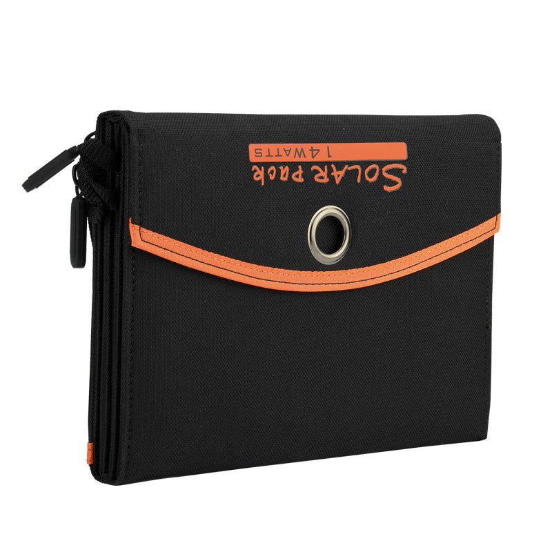 Portable Folding Solar Panel for Camping - Weatherproof, For Tablet + Mobile Phone Charging, 14W, 5.5V