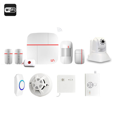 Vcare Dual Network Smart Home Security System - iOS and Android Apps, Max 100 Users, IP Camera, Door/Window Sensor, PIR