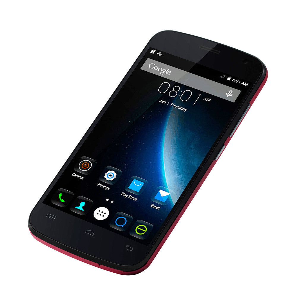 DOOGEE X3 Smartphone - 4.5 Inch Screen, Android 5.1, 2 SIM, Bluetooth 4.0, Smart Wake + Gesture Sensing, GPS Support (Red)