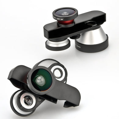 4-In-1 Lens Attachment – For iPhone 6, Telephoto/Macro/Fish Eye + Front Fish Eye Lenses