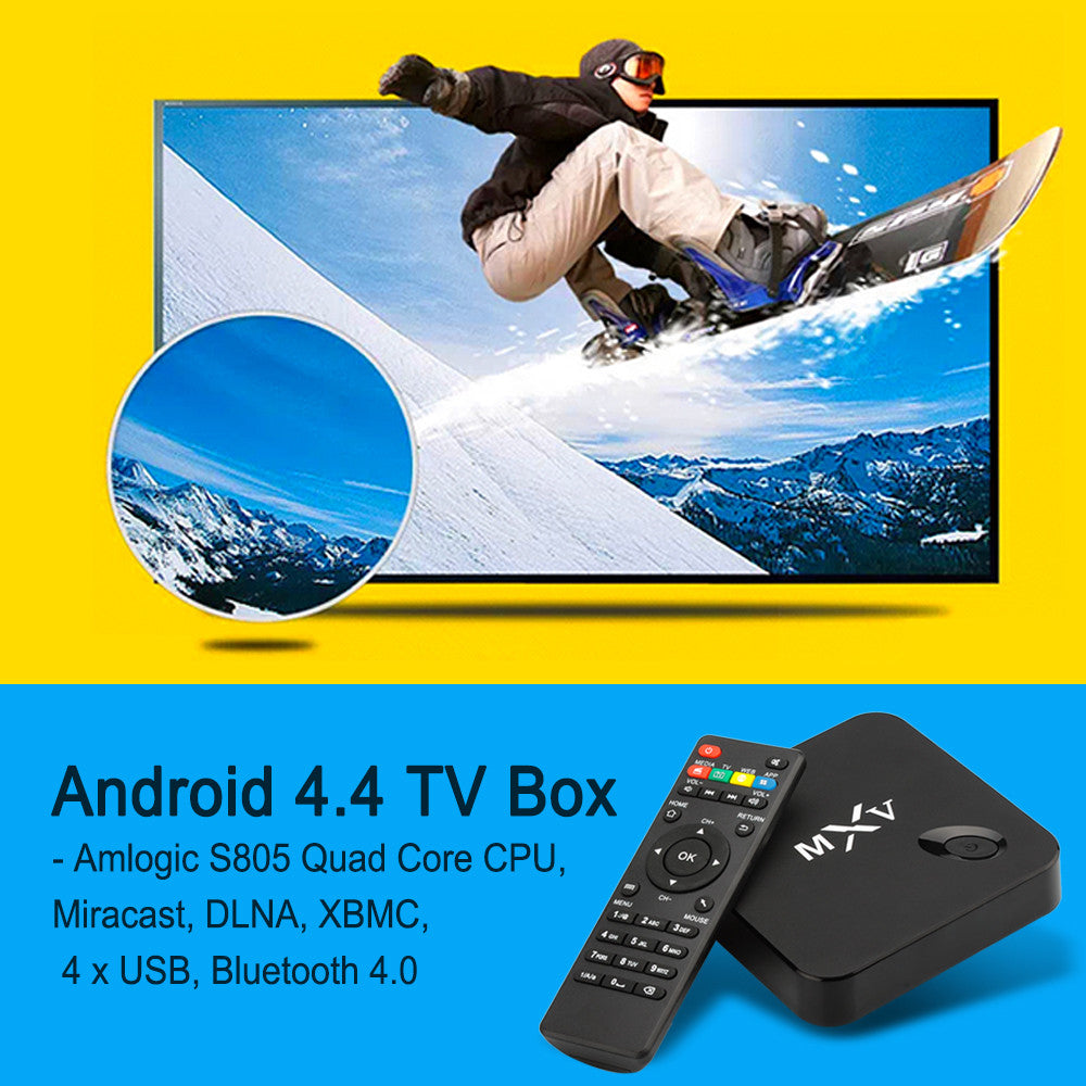 Quad Core Android 4.4 TV Box - Amlogic S805 CPU, 4 x USB, Micracast, DLNA, XBMC, Bluetooth 4.0