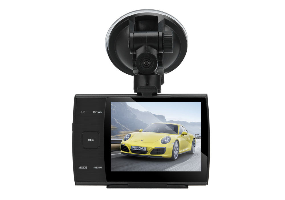 Dual Camera Car DVR - 480P, 3.5 Inch LCD Screen, 1/4 Inch CMOS Sensor, 140 Degree Lens, Motion Detection, Simultaneous Recording