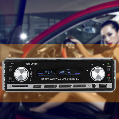 1 DIN Bluetooth Car Stereo - Aux USB + SD Card Support, MP3, WAV, WMA, FM, 4x 45W Speaker Support