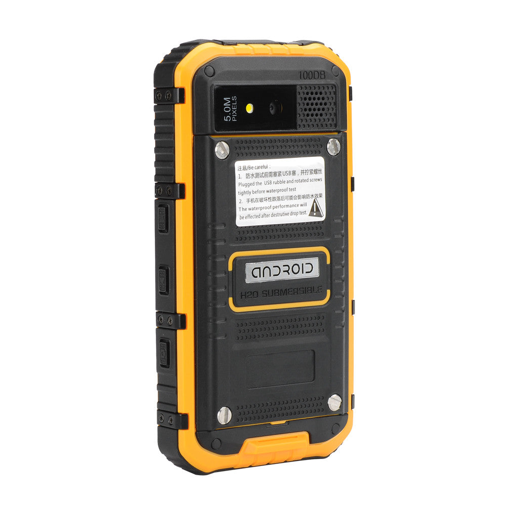 4 Inch Waterproof Rugged Smartphone - Android 4.4, Quad Core CPU, IP67, 1GB RAM + 8GB ROM, Dual SIM (Yellow)