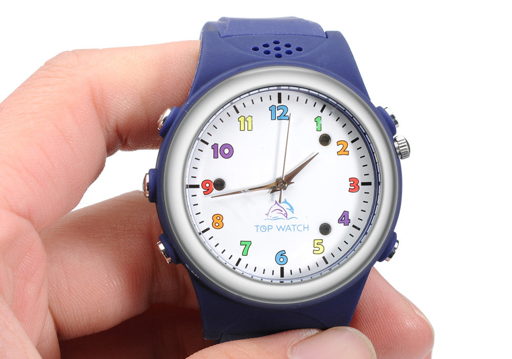 Kids Watch Phone With GPS Tracker - SOS, Digital Fence, Family Number, White List, Wireless Charging Station (Blue)