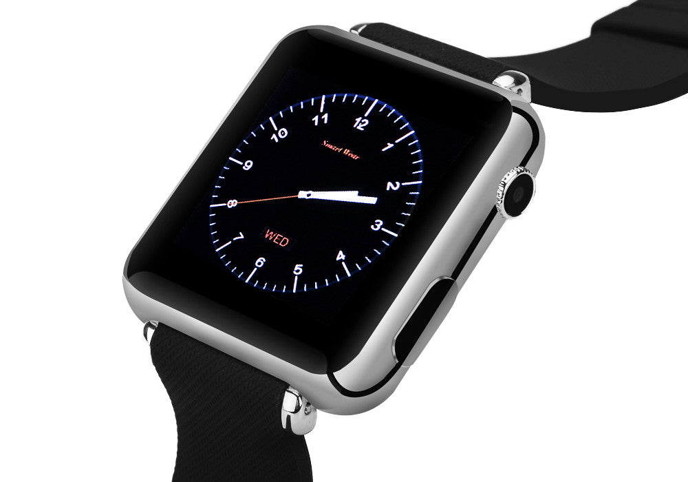 Bluetooth Mobile Phone Smart Watch - Phone book, Call Answer, SMS, GSM SIM Card Slot, 32GB Micro SD Slot (Silver)